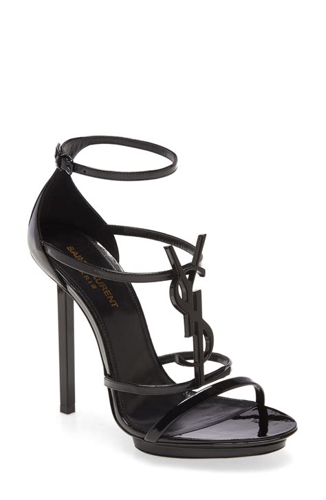 sandali cassandra ysl saldi|Cassandra leather sandals in black .